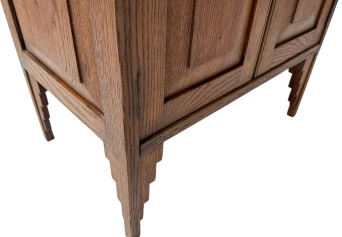 Art Deco Amsterdamse School Cabinet with Black Lacquered Top, 1920s